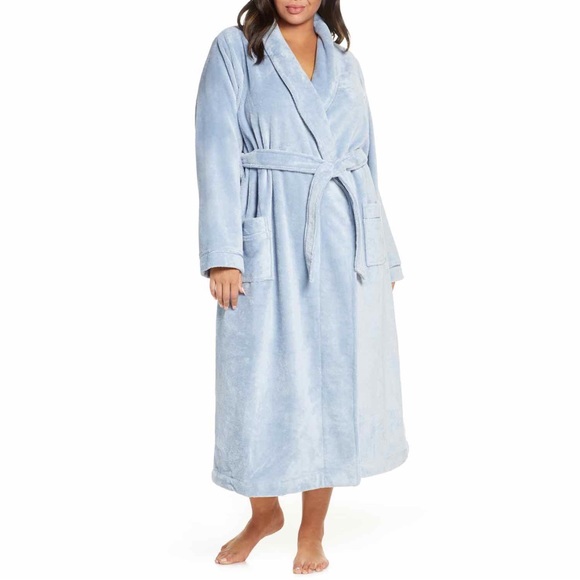 Nordstrom Other - Nordstrom Blue Terry Velour Bath Robe Shawl Collar Size Medium New